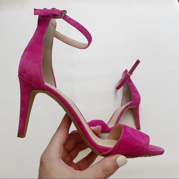bright pink heeled sandals